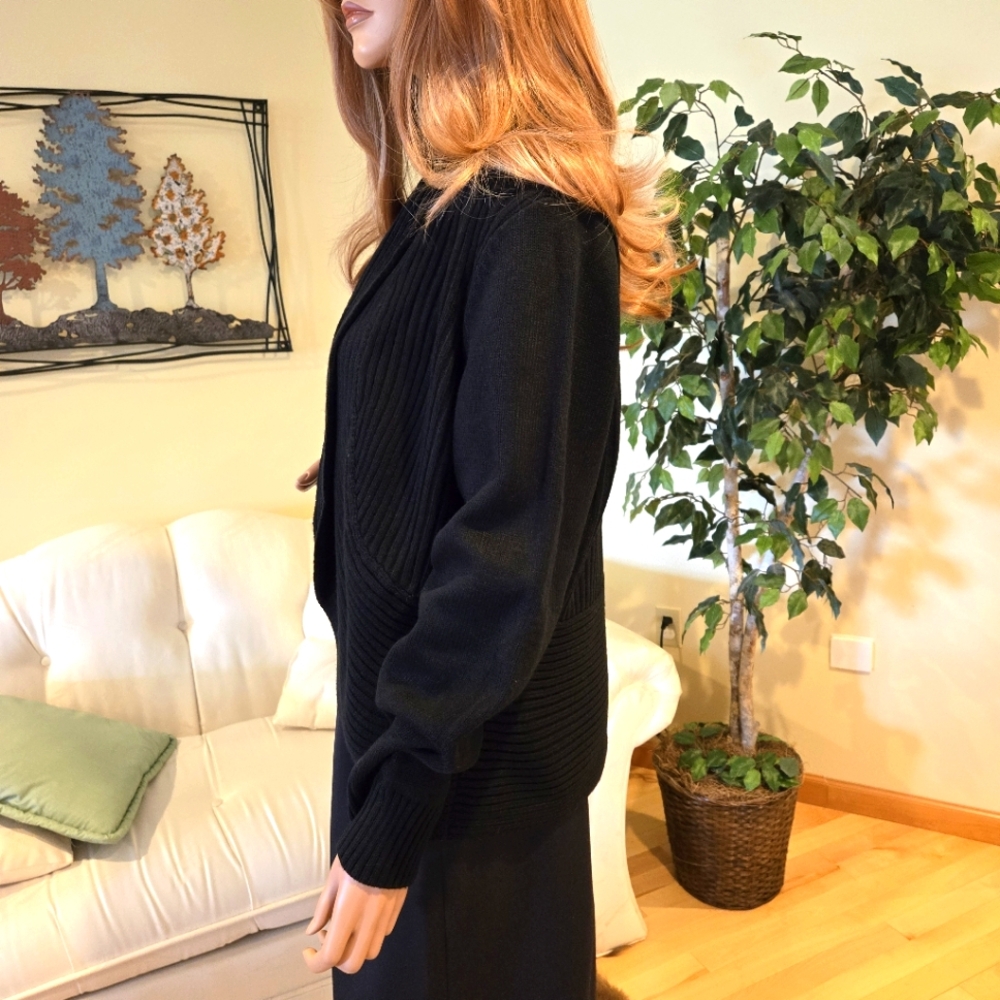 Apt.9 Black Knit Open Cardigan Size Large - image 7